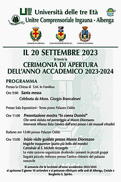 locandina dell'apertura dell'anno accademico 2023/2024